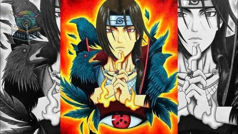 Bộ tranh tô màu Itachi siêu ngầu dành cho bé 