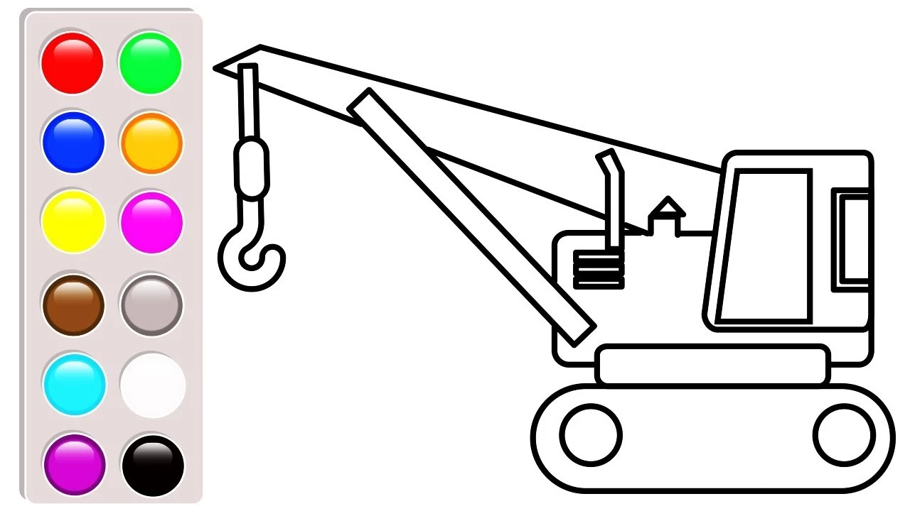 Tranh tô màu xe cẩu giúp trẻ phát triển kỹ năng