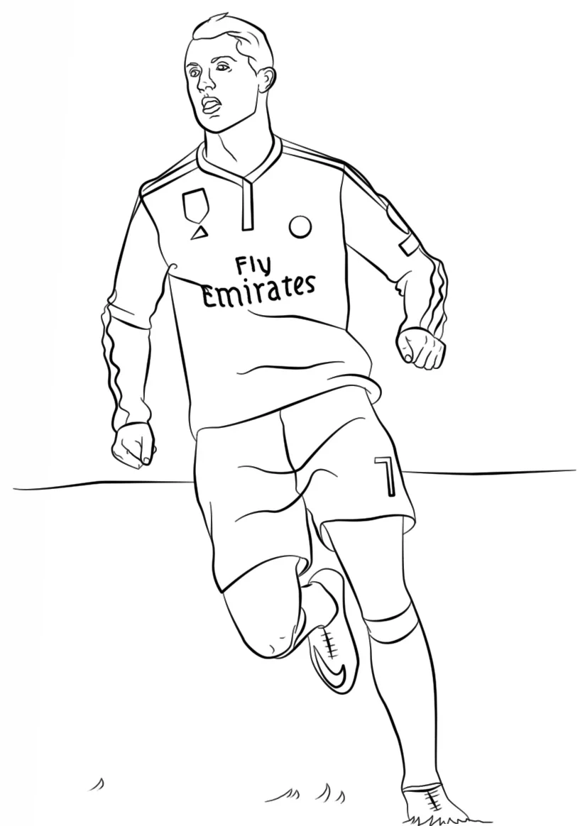 Tranh tô màu Ronaldo phù hợp cho trẻ nhỏ