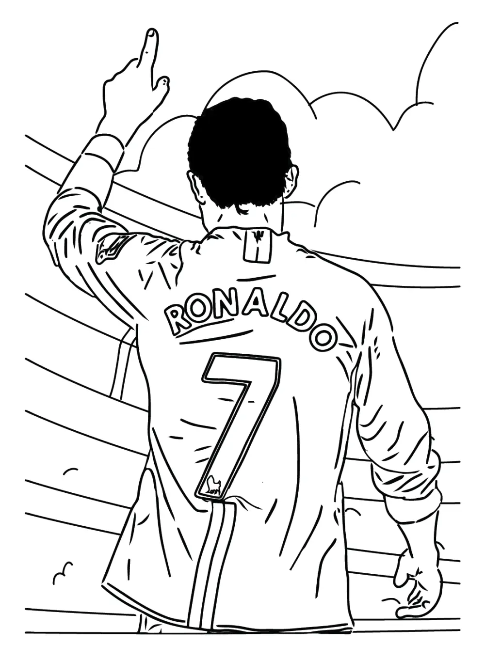 Tranh tô màu Ronaldo in sắc nét không lem mực