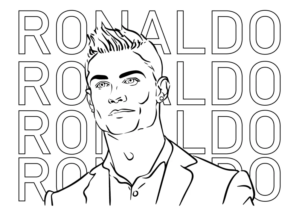 Tranh tô màu Ronaldo dành cho các bé yêu màu sắc
