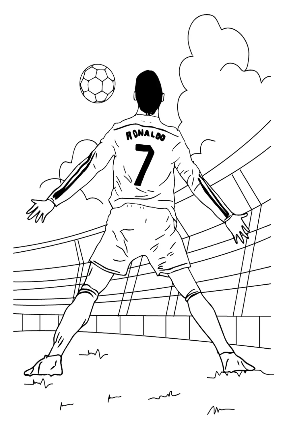 Tranh tô màu Ronaldo dành cho các bạn nhỏ yêu thích Ronaldo