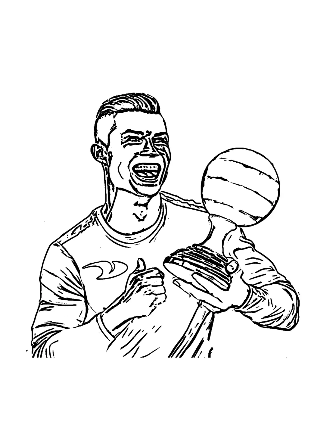 Tranh tô màu Ronaldo mang lại niềm vui khi học tập