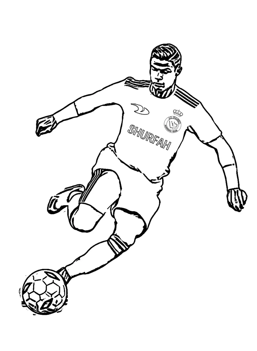 Tranh tô màu Ronaldo giúp bé yêu bóng đá