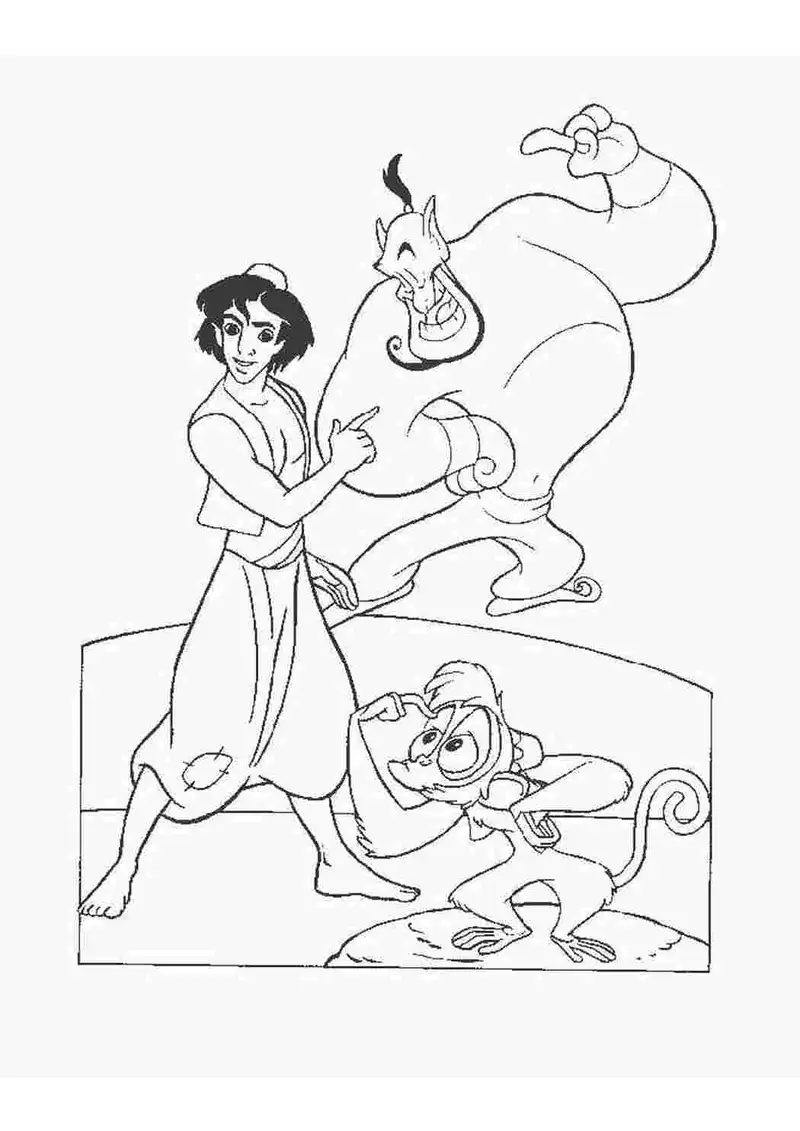 Top 109+ tranh tô màu Aladdin và thần đèn đẹp nhất cho bé
