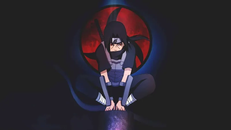 Trang trí máy với hình nền itachi đậm chất ninja