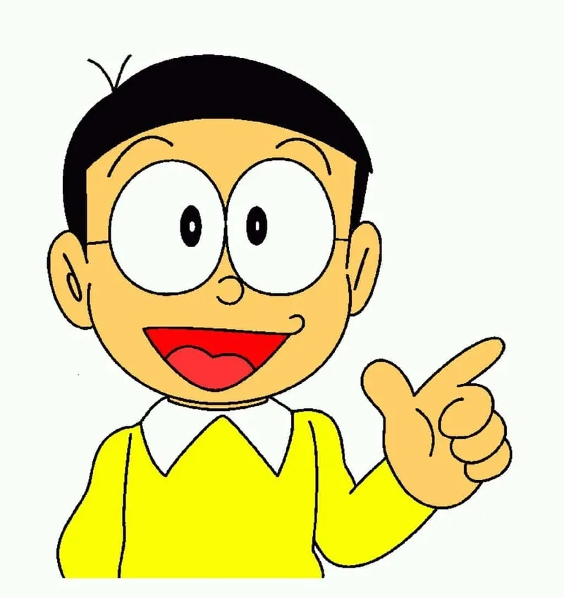 Hình Nobita cute với nụ cười tươi tắn đáng yêu