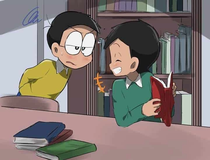 Hình ảnh Nobita và Xuka ngọt ngào và đáng yêu