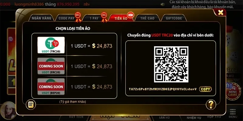 Nạp tiền Go88 qua tiền ảo