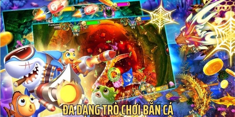 Cổng game mang đến đa dạng trò chơi bắn cá 