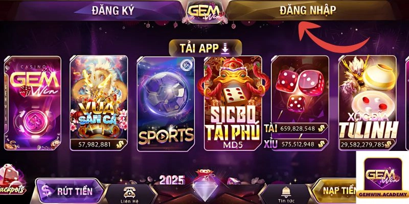 3 bước cực dễ để người chơi đăng nhập vào thiên đường Gemwin