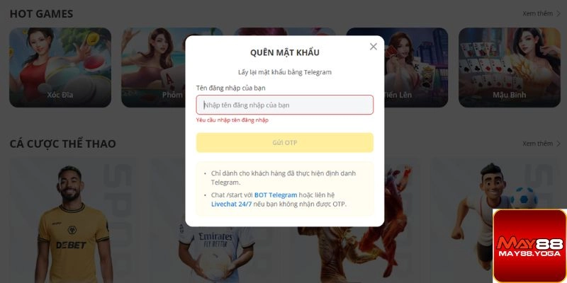 Quên mật khẩu hay thông tin đăng nhập là lỗi rất cơ bản