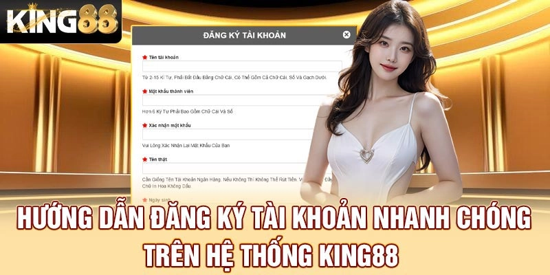 Hướng dẫn đăng ký tài khoản nhanh chóng trên hệ thống King88