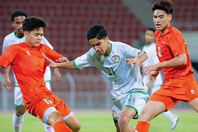  Bùi Duy Đăng ăn mừng bàn thắng quyết định trong trận U17 Việt Nam vs U17 Oman ngày 29/3/2025 – Nguồn: Jun88