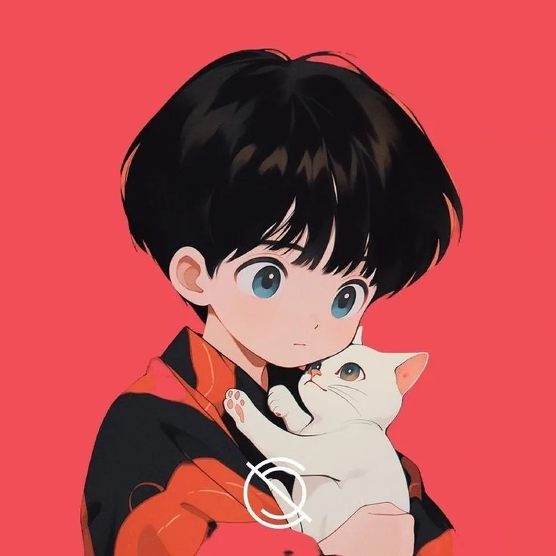 Hình đôi đẹp cute chibi anime boy couple avatar