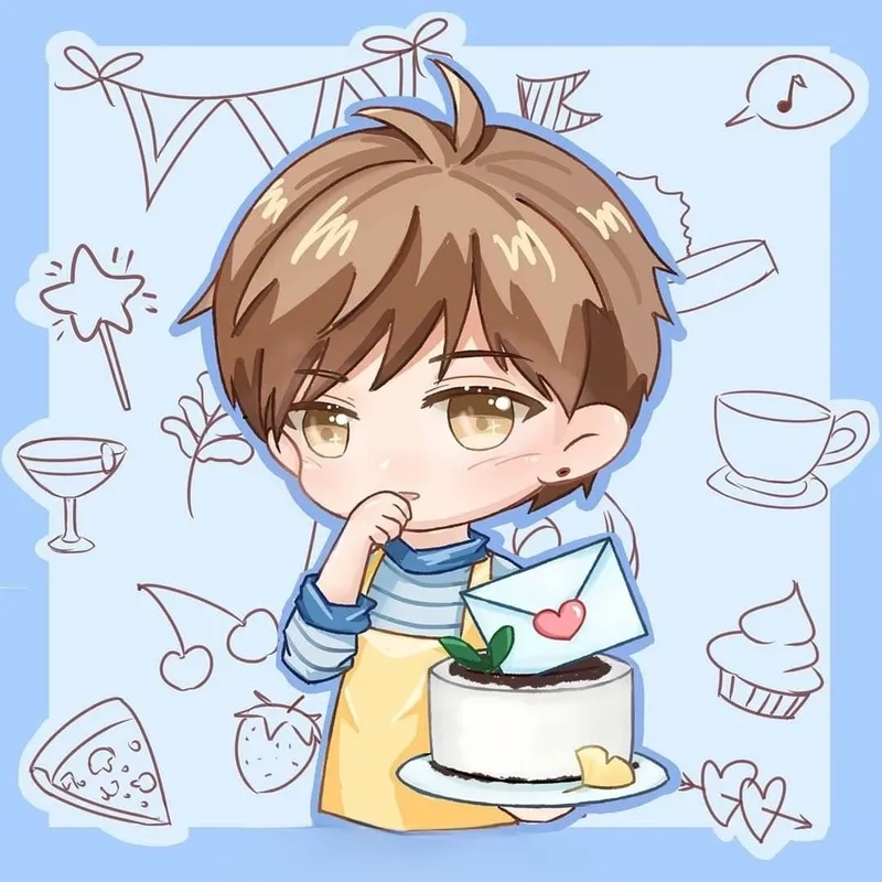 Bộ ảnh siêu cute dành cho bạn ảnh anime nam cute chibi
