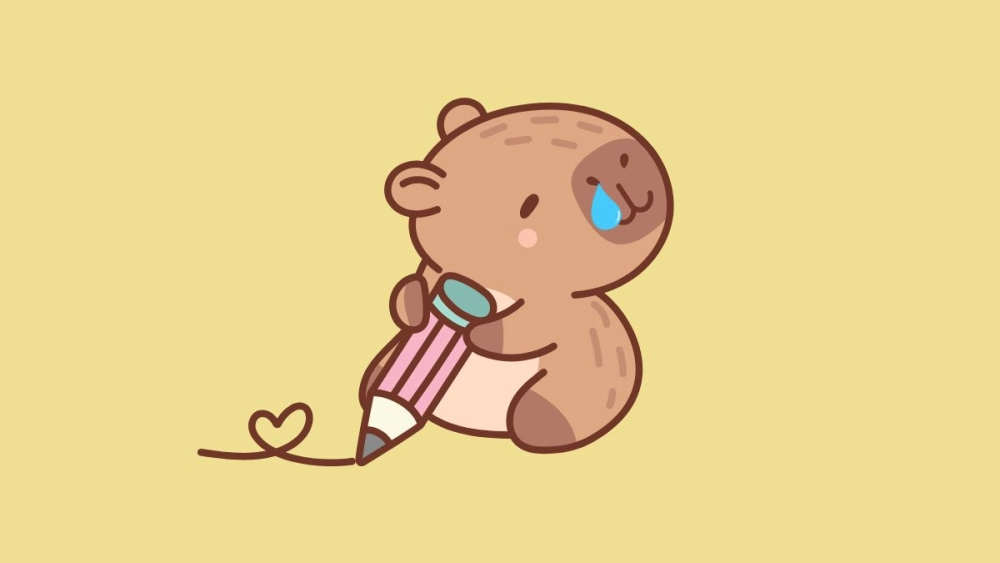 Trang trí dế yêu với ảnh nền điện thoại avatar capybara chibi cute