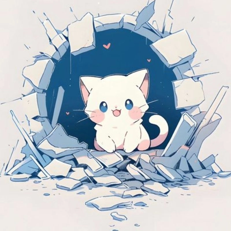 Gây ấn tượng bằng hình avatar cute mèo chibi dễ thương