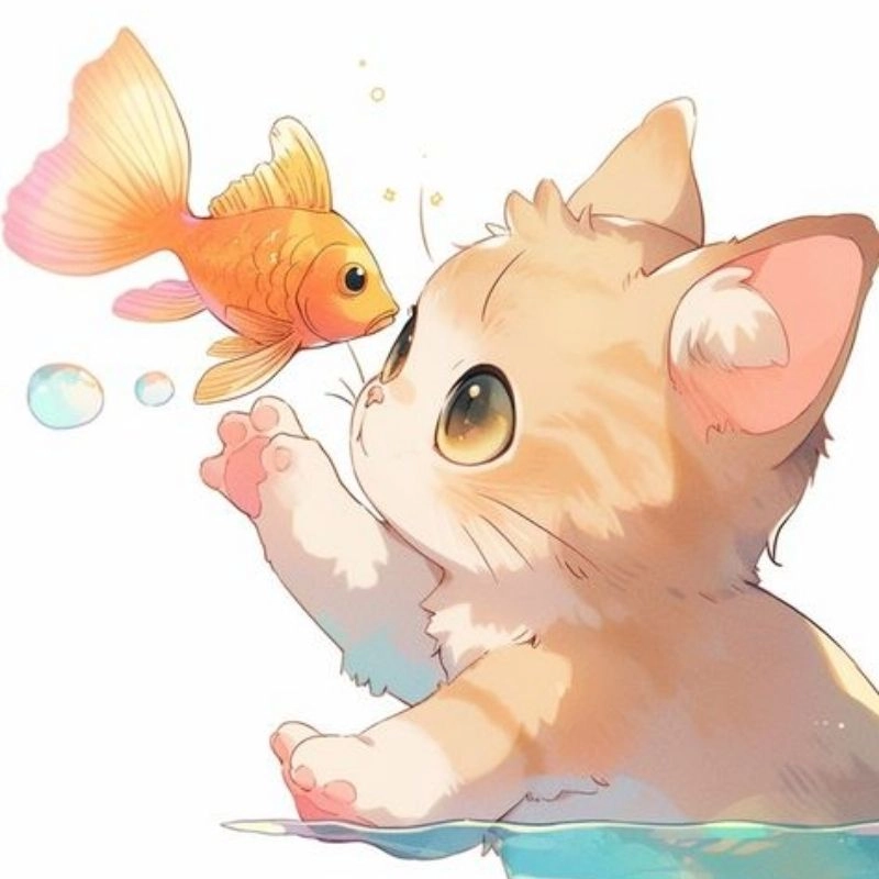 Làm mới ngày mới với avatar hình mèo chibi cute