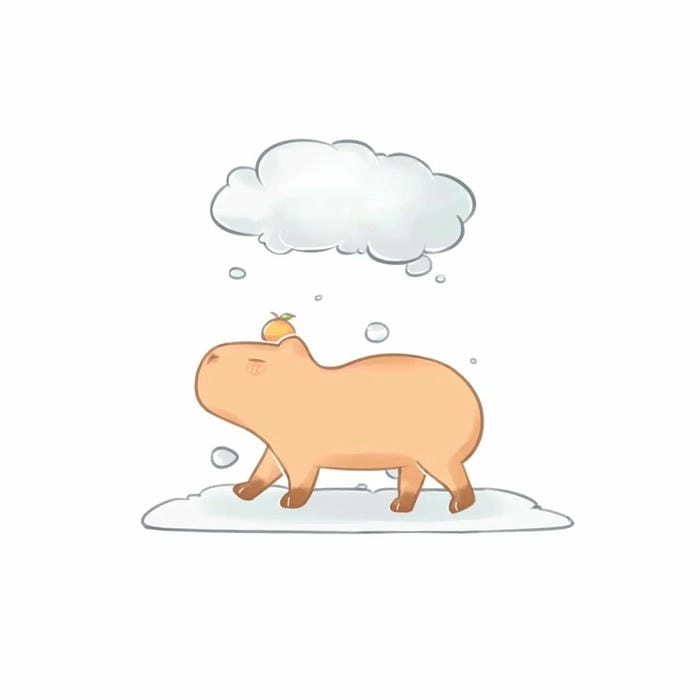 Trang trí máy bằng ảnh nền capybara chibi