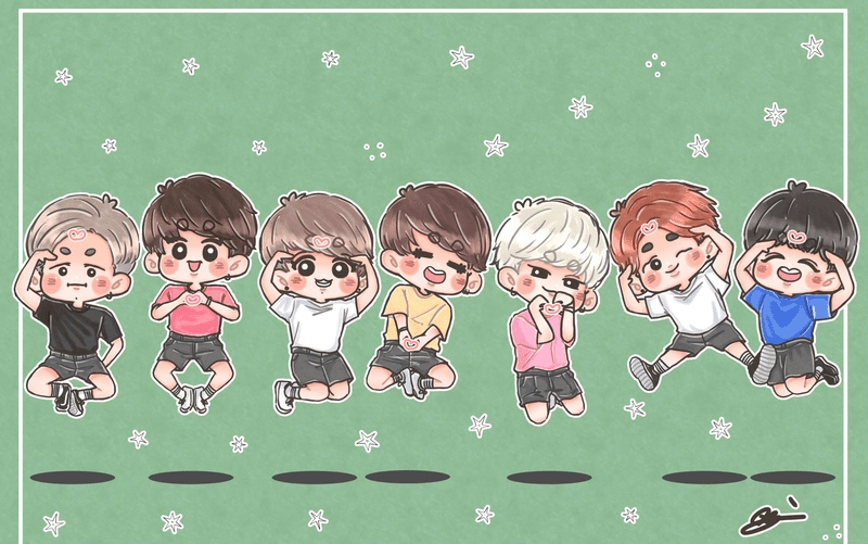 Bộ ảnh siêu đáng yêu bts chibi cute