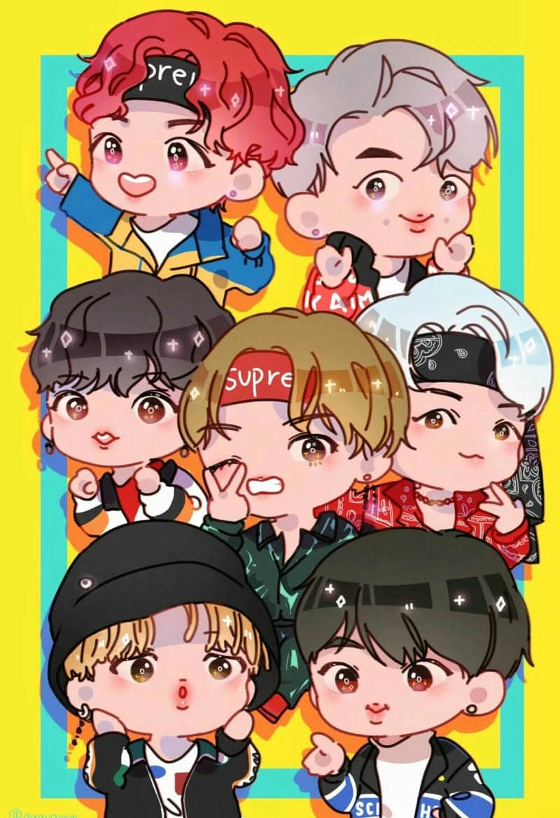 Tải miễn phí hình nền bts chibi cute đẹp