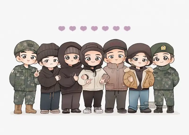 Đón noel với bộ ảnh bts chibi christmas