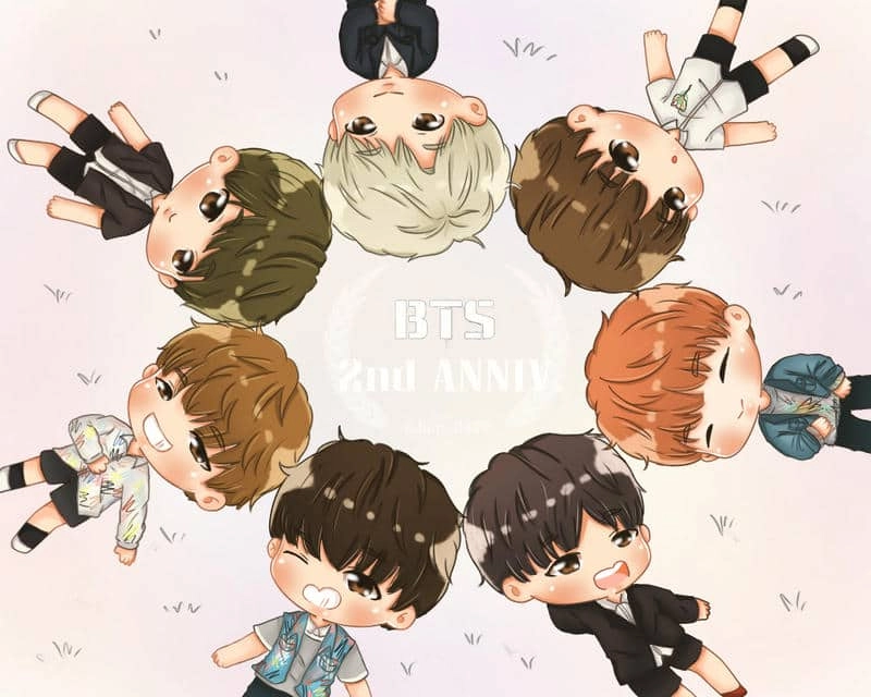 Trang trí máy tính với hình nền máy tính bts chibi