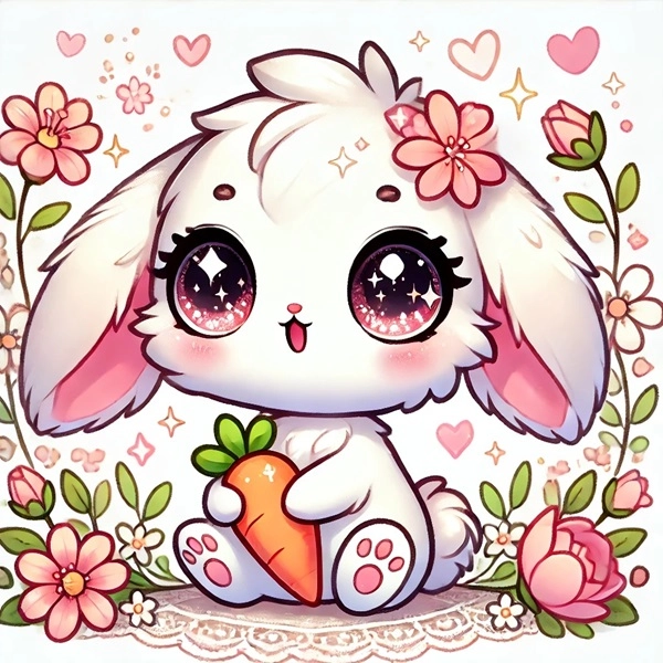 Khám phá ngay thỏ con dễ thương chibi siêu đáng yêu