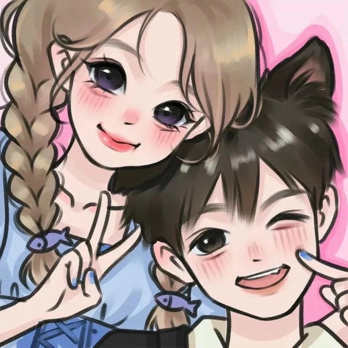 Bộ ảnh hình cặp đôi chibi cute cực dễ thương