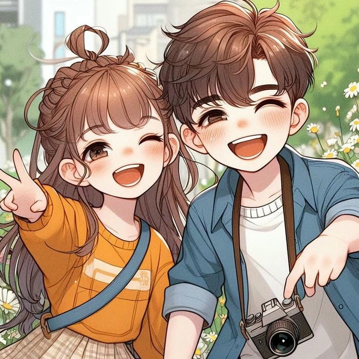 Tải ngay hình nền chibi cặp đáng yêu