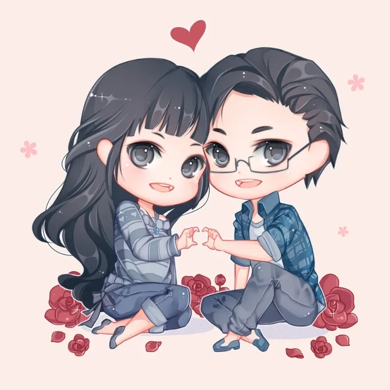 Gợi ý bộ ảnh cặp đôi chibi cute cho bạn