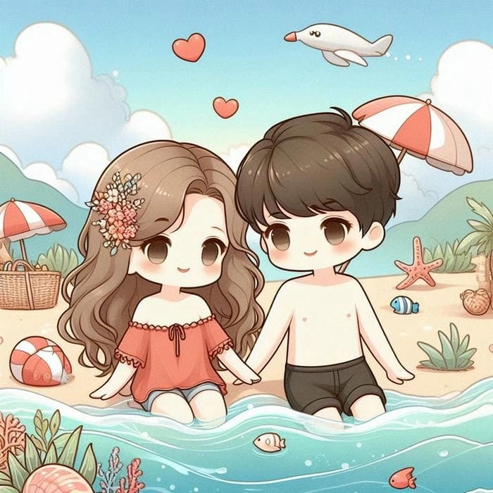 Xem ngay bộ ảnh anime chibi cặp siêu dễ thương