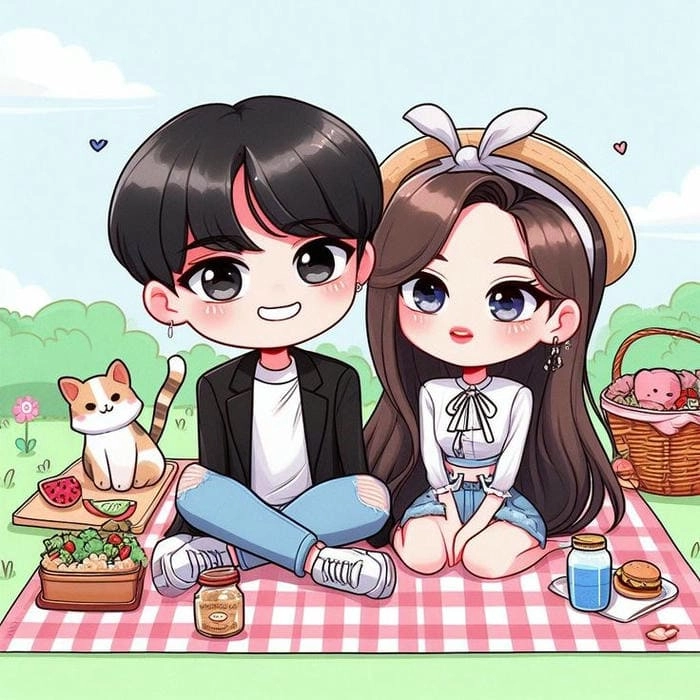 Tải ngay ảnh chibi cute cặp đôi hot trend