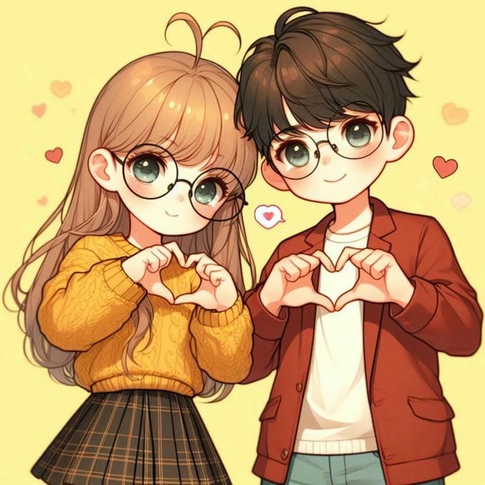 Khám phá bộ ảnh cặp đôi anime chibi cute hot trend