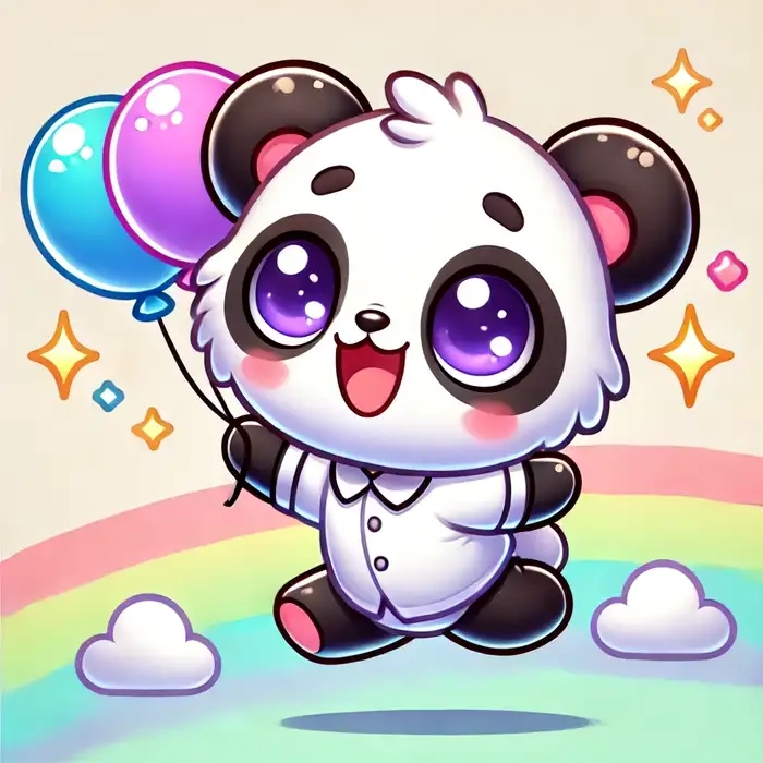 Bộ hình cực xinh hình gấu trúc chibi