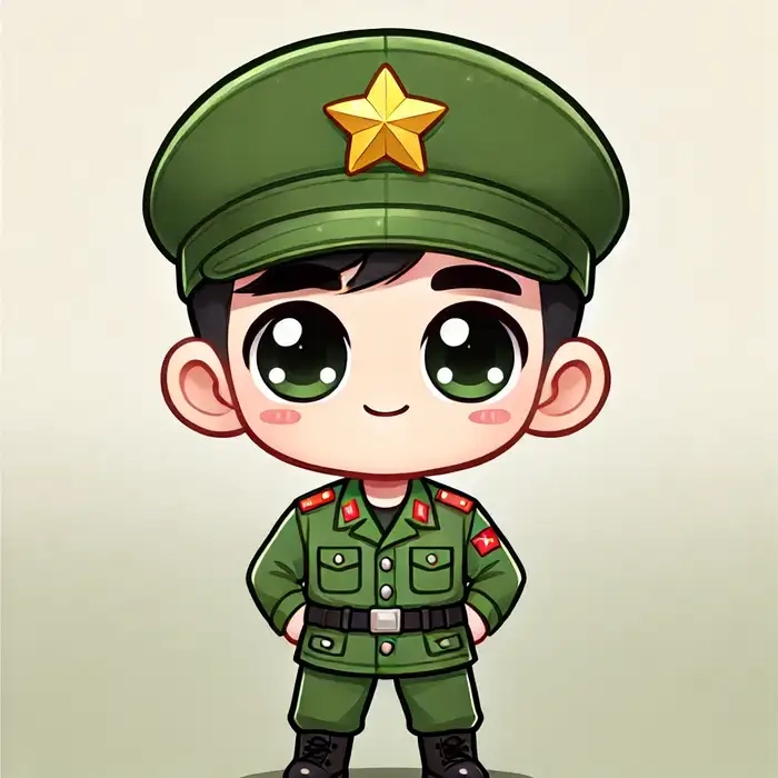 Ngắm nhìn ngay hình ảnh chú bộ đội chibi