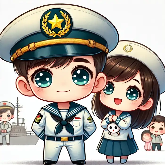 Thể hiện cảm xúc qua tình yêu bộ đội chibi