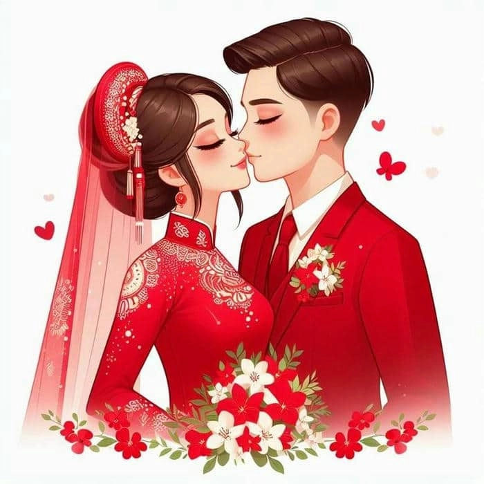 Tải ngay bộ cô dâu chú rể chibi png