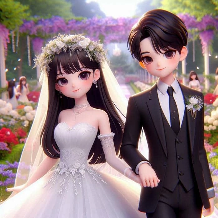 Học ngay cách vẽ cô dâu chú rể chibi