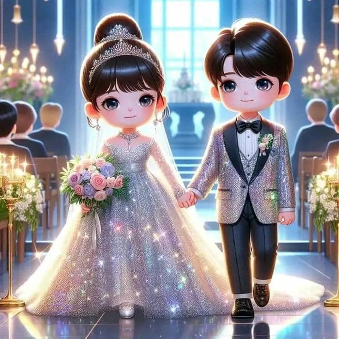 Tổng hợp hình cô dâu chú rể đẹp chibi