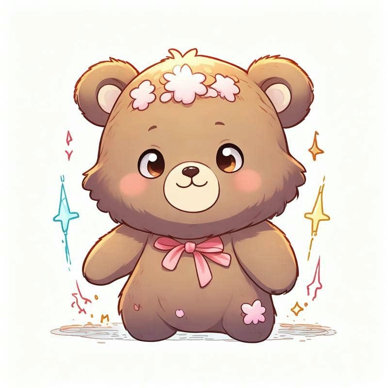 Không thể rời mắt dễ thương gấu chibi cute