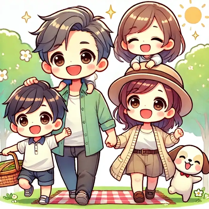 Hình ảnh gia đình chibi đầy tình cảm hình ảnh gia đình chibi