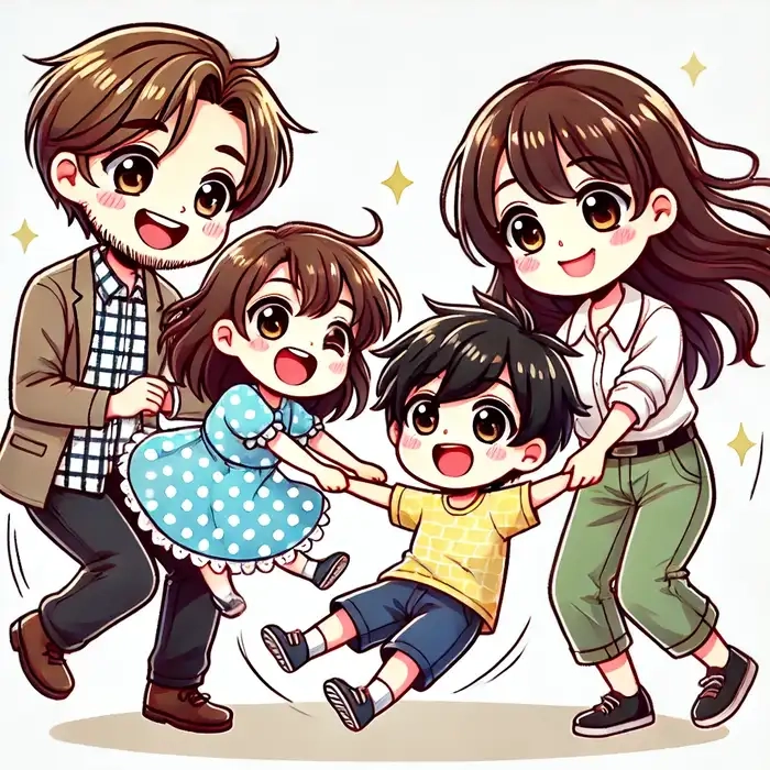 Chibi gia đình cute đầy niềm vui chibi gia đình cute