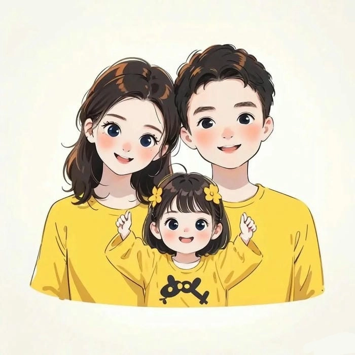 Hình gia đình chibi độc đáo cuốn hút hình gia đình chibi