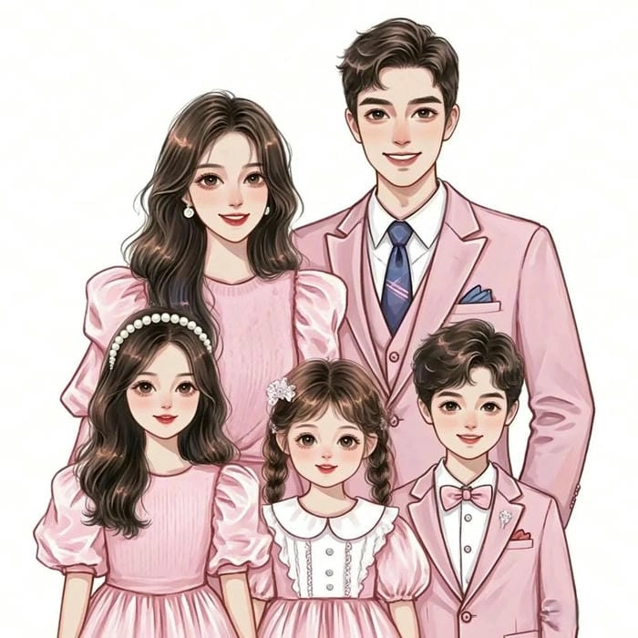 Chibi gia đình nhỏ xinh và ấm áp chibi gia đình