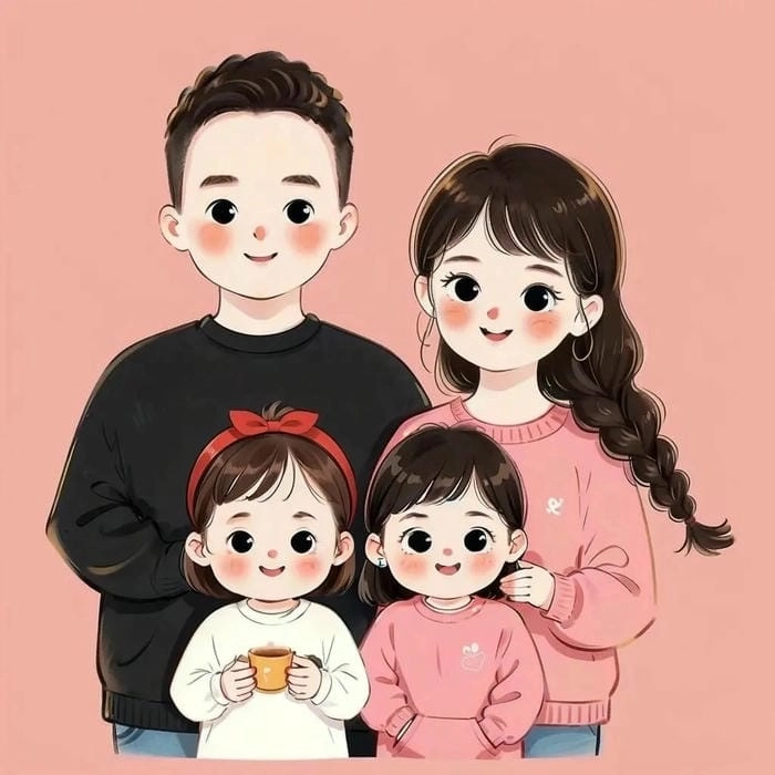 Vẽ tranh gia đình chibi trọn vẹn ý nghĩa vẽ tranh gia đình chibi