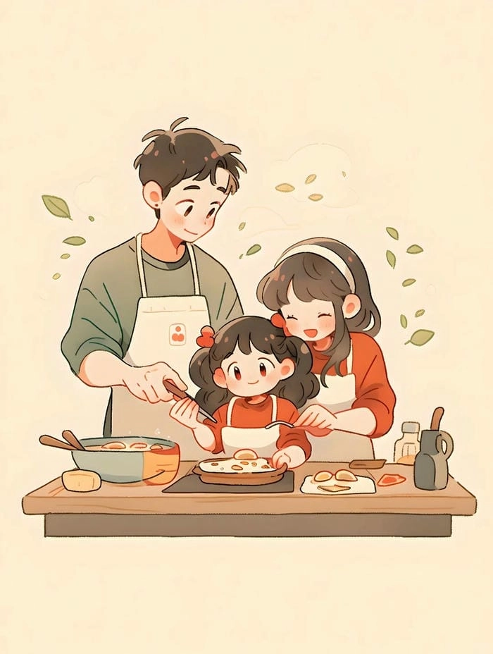 Ảnh gia đình chibi cute cực dễ thương ảnh gia đình chibi cute