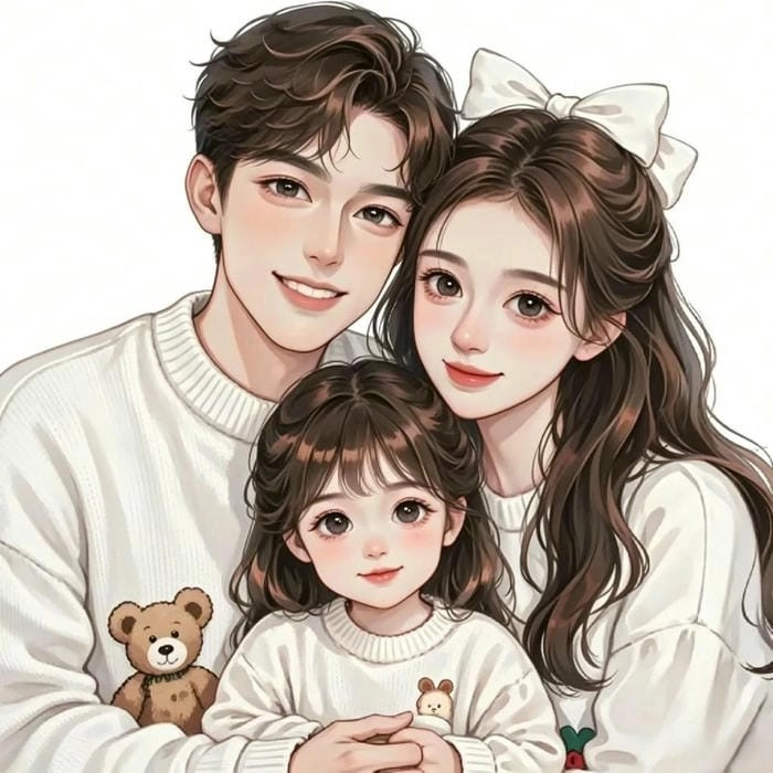 Hình chibi gia đình ngộ nghĩnh vui nhộn hình chibi gia đình