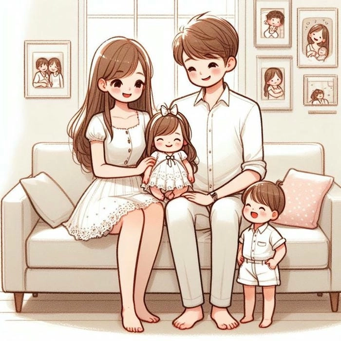 Hình nền gia đình chibi đẹp cuốn hút hình nền gia đình chibi